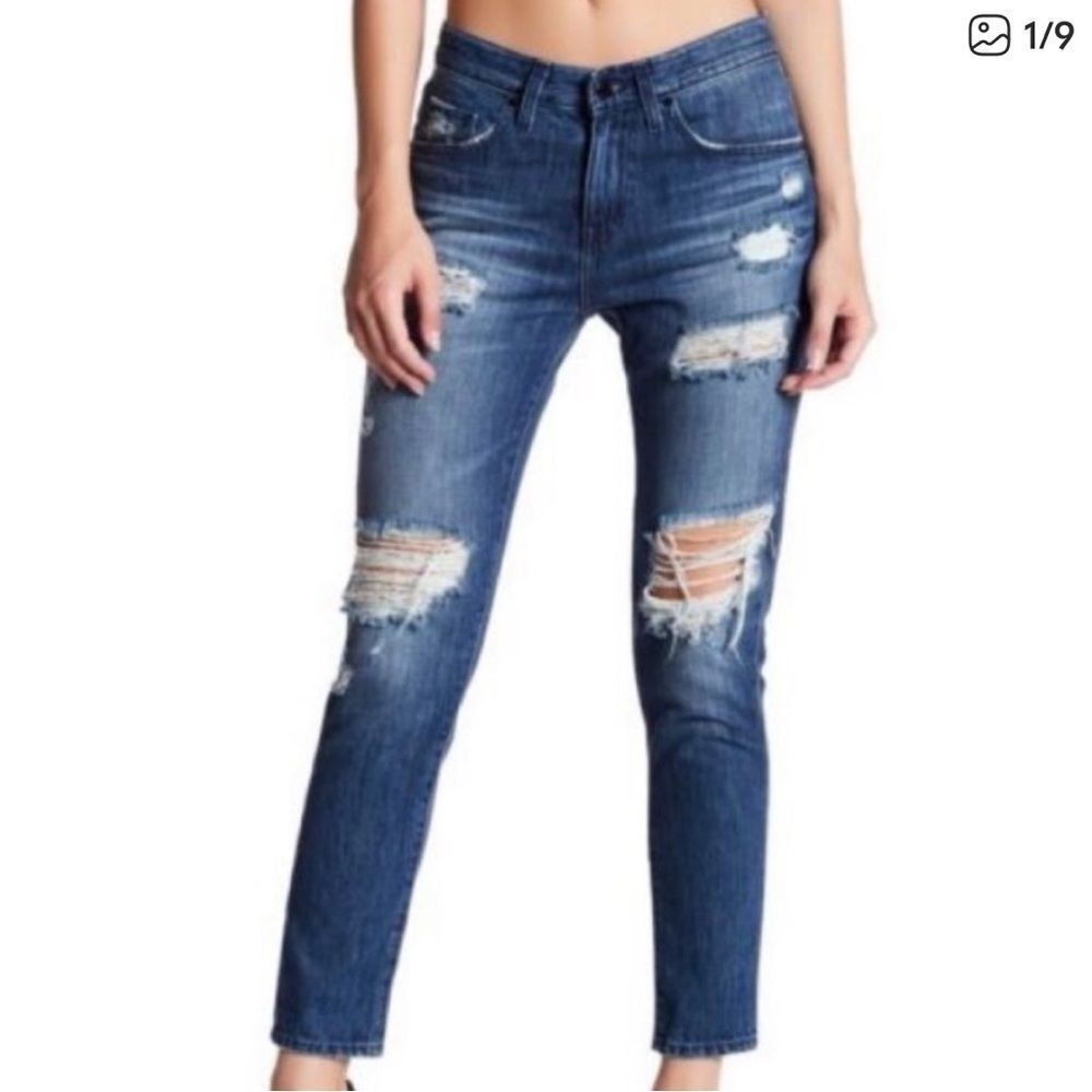 Big Star Billie Slim Slouch Destroyed Distress Jean Womens 29